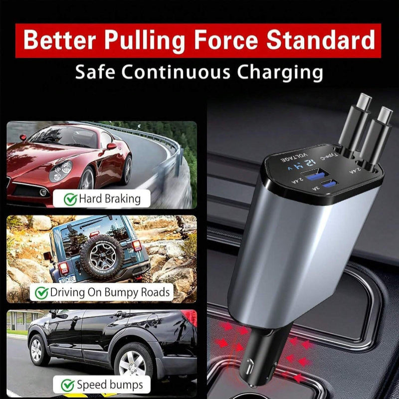 4-in-1 Retractable Car Charger