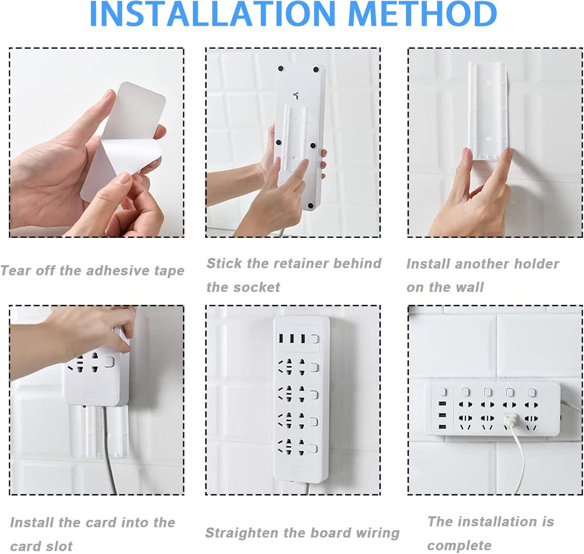 Adhesive Power Strip Holder
