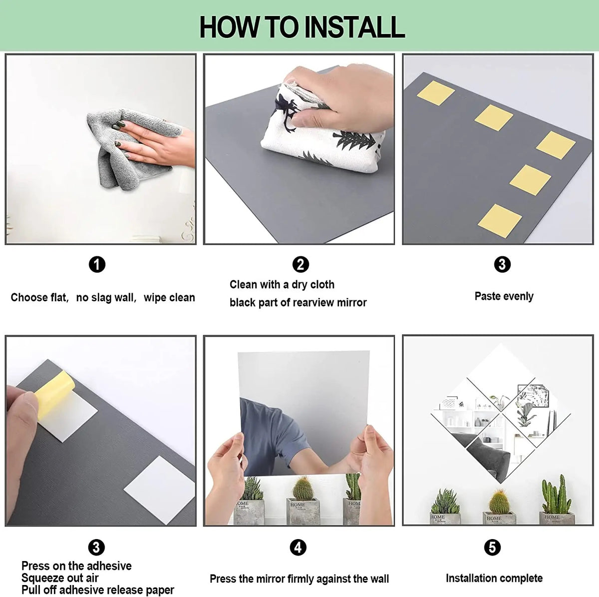 Wall Sticking Acrylic Mirror