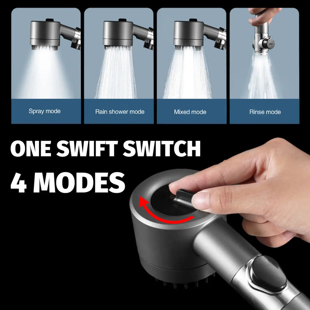 High-Pressure Shower Head + 5 Filters